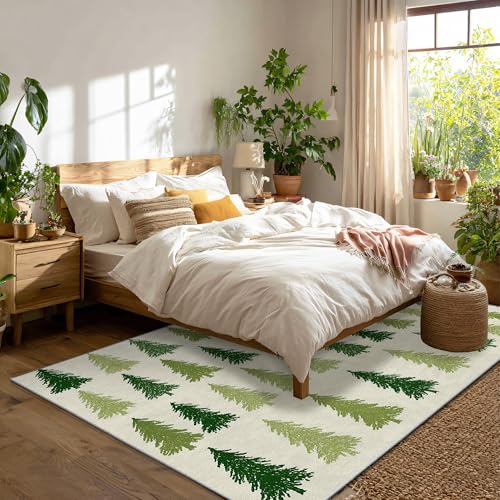 Tapis de sol antidérapant sapins 1,5 x 2,1 m isolant pour lit