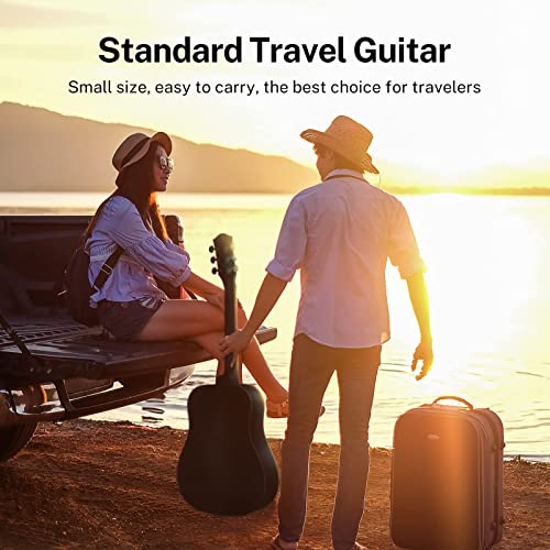 Donner 3/4 Guitare Acoustique Adulte Debutant Guitare Folk 36 Pouces Guitare Kit de Voyage avec Sac Capo Tuner(Noir) - Les Beatles, Paul McCartney, John Lennon, RIngo Starr, George Harrison Donner 3/4 Guitare Acoustique Adulte Debutant Guitare Folk 36 Pouces Guitare Kit de Voyage avec Sac Capo Tuner(Noir) – Image 6