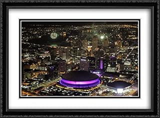 Mercedes Benz Superdome 2X Matted 38x28 Large Black Ornate Framed Art Print from The Stadium Series