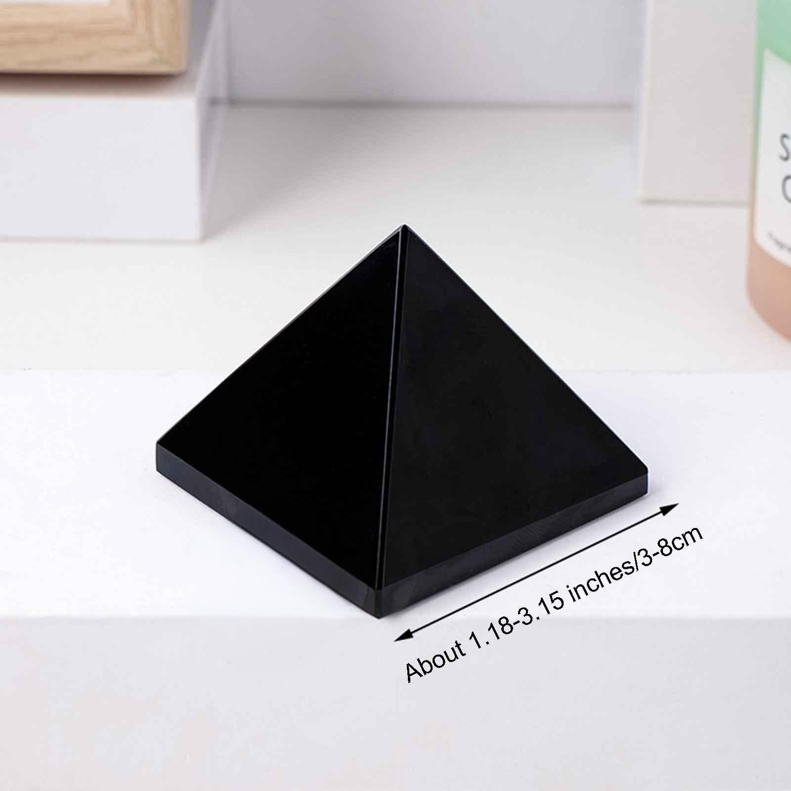 Generatore di energia a Piramide di Cristallo di Ossidiana Nera Naturale Statuina della Grande Piramide di Pietra per Meditazione, Regali di bilanciamento energetico,2.76in(7cm)
