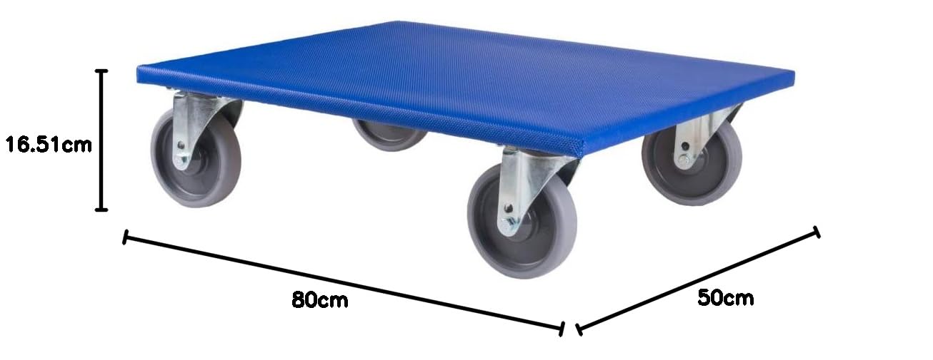 BB-Verpackungen 2 x Profi-Möbelroller Big 300kg 800 x 500 x 165 mm (2 Stück) | extrem stabil, wendiges Rollbrett, Antirutschbelag Transportroller und spurloses Rollverhalten