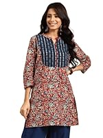 Rapsodia Women's Cotton Regular Kurti (R70149-Red-M_Red_Medium)
