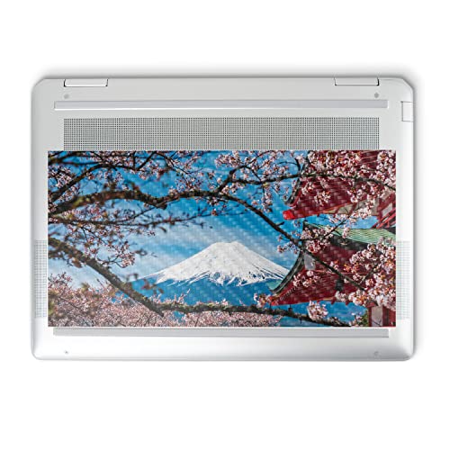 Image of MightySkins Carbon Fiber Skin Compatible with HP Spectre x360 14 inch (2022) Full Wrap Kit - Overlooking Fuji | Protective, Durable Textured Carbon Fiber Finish | Easy to Apply | Made in The USA