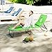 Outsunny Sonnenliege klappbar Gartenliege mit Gesichtsloch, Kopfkissen, Liegestuhl mit 4-Fach verstellbare Rückenlehne, wetterfeste Campingliege bis 120 kg belastbar, für Garten Strand Pool Grün