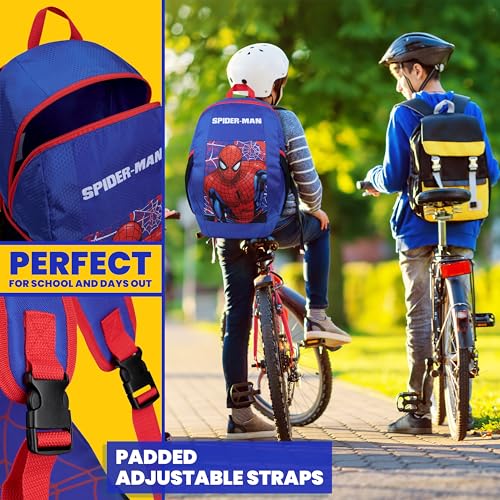 Marvel Mochila infantil do Homem-Aranha com bolso para garrafa de água, mochila escolar de grande ca