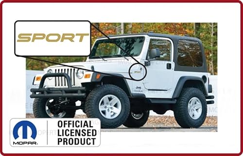 Miniatura 5 de Decal Mods Fender Sport - Logotipo lateral pequeño para Jeep Wrangler TJ (2004-2006) (juego de 2) negro mate CBM  SJ5K4