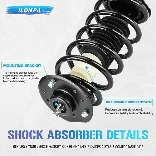 Front Quick Struts Shocks Suspensions w/Coil Springs for 2005-2006 Chevrolet Equinox / 2006 Pontiac Torrent, Strut Shock Absorbers Assembly Replace 172209 172210 by ILONPA - Used condition - Image 5