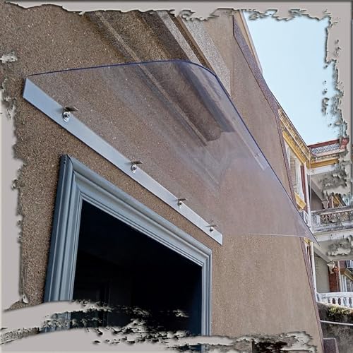 Auvent de porte en plastique élégant – Auvent de porte d'entrée 80 x 50 cm 100 x 50 cm 120 x 50 cm 200 x 50 cm – Couverture de balcon et de pavillon (taille : 50 x 180 cm) pour protection contre les