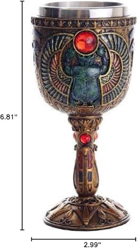 Pacific Giftware Copa de cáliz ceremonial de escarabajo alado antiguo egipcio 7oz Copa de vino