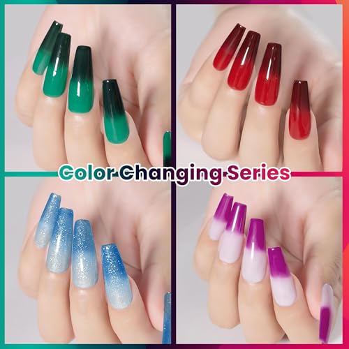 Kit esmalte de gel para uñas con 8 colores termocromáticos miniatura 5