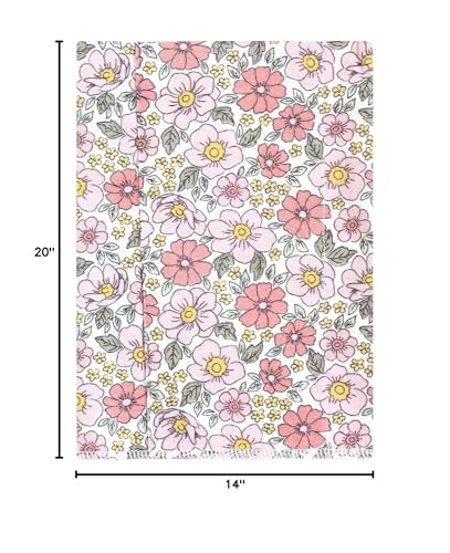 Image of Hudson Baby Unisex Baby Cotton Flannel Burp Cloths, Pink Yellow Pretty Floral, One Size