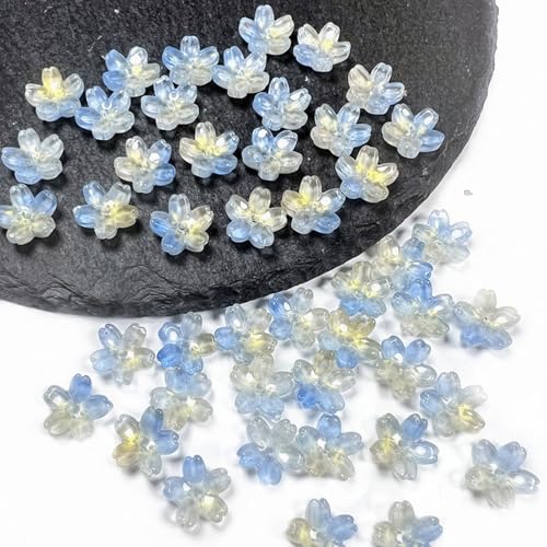 100pcs perles fleur verre cerisier 10mm bijoux