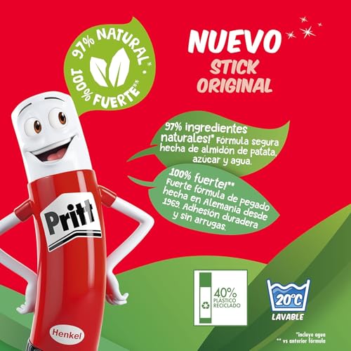 Miniatura 4 de Pritt Barra Adhesiva, Pegamento Infantil Seguro Para Niños Para Hacer Manualidades, Cola Universal De Adhesión Fuerte Para Estuche Escolar Y Oficina, 15x11 G Pritt Stick