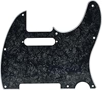 Vista 24 de KAISH Carcasa de 8 agujeros para guitarra Tele, placa antiarañazos TL, mate negro, 1 capa, para Telecaster de EE. UU./México