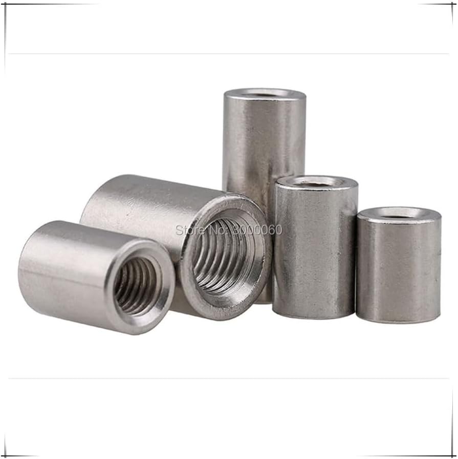 M10 Stainless Steel 304 Inner Thread Round Rod Coupling Nut 10pcs/lot - (Size: M10x16mmx20mm)