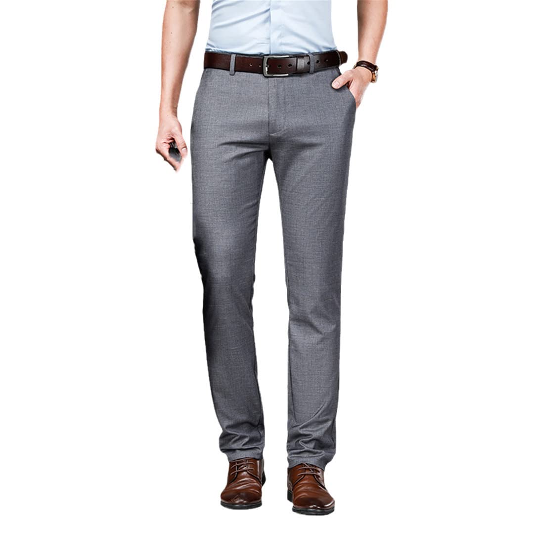 Suwequest Pantaloni Casual Scozzesi Sottili da Uomo Primavera Estate Pantaloni da Lavoro Dritti in Cotone dalla vestibilità Regolare