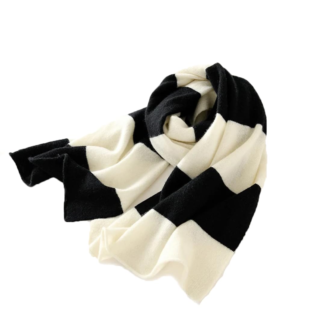 Bufanda de cachemira cálida, suave, lisa y de punto para otoño e invierno para mujer