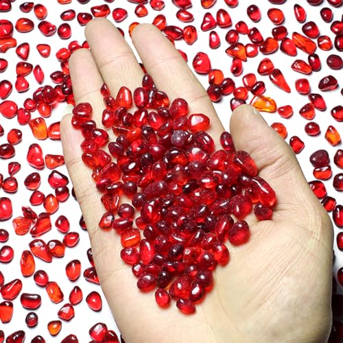 Image of 1 LB (460g) Tumbled Irregular Sea Glass Gemstone Chips, Red | Vibrant Long-Lasting Hues, Premium Polished, Safe Non-Toxic Material, Ideal for DIY Crafts & Decorations