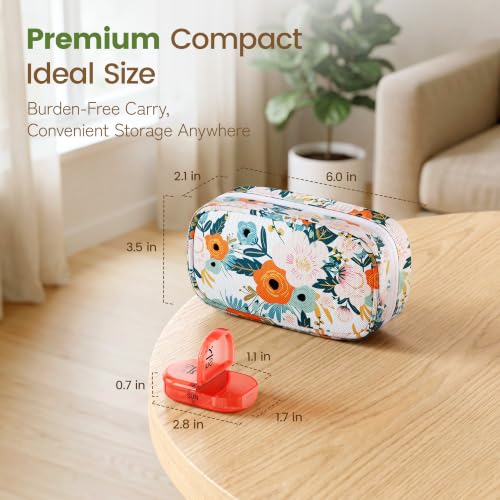 Image of Serfeymi Weekly Travel Pill Organizer 2 Times a Day AM PM Rainbow Pill Box