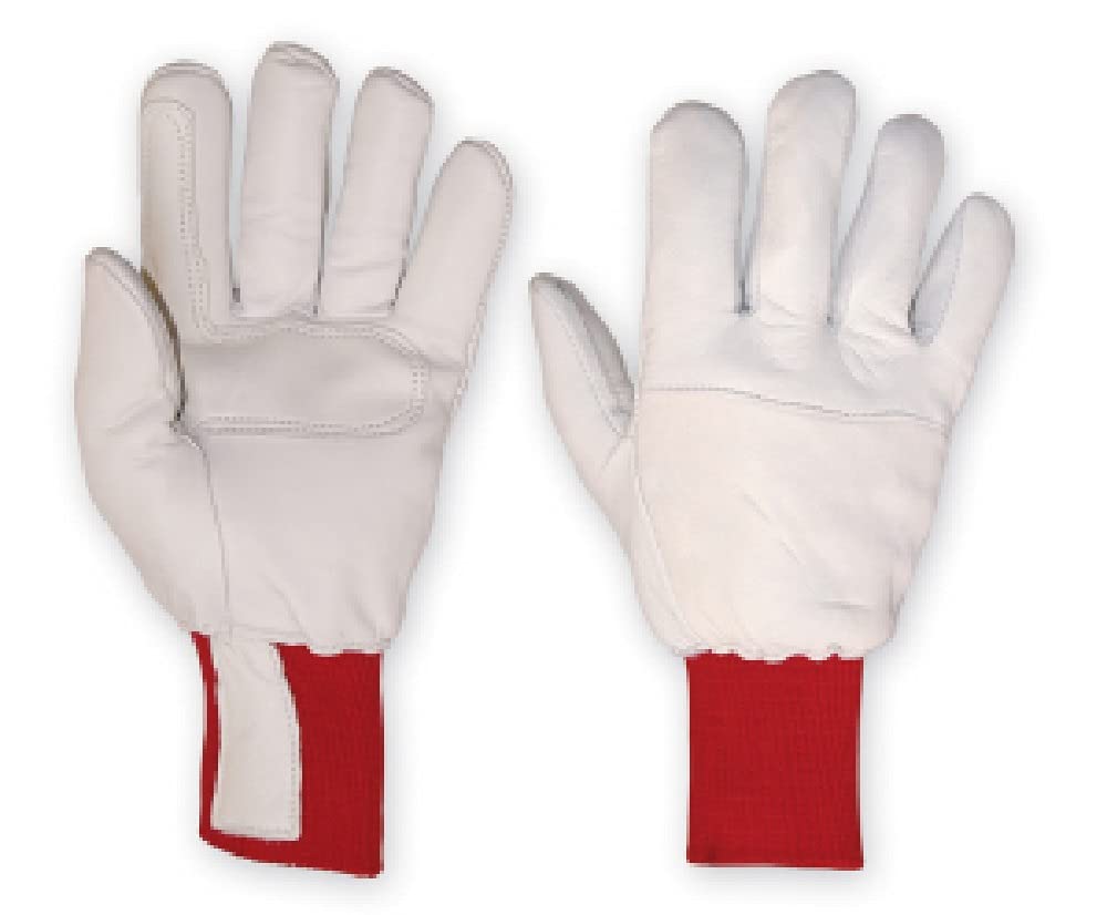 Guantes de trabajo de piel flor interior térmico paquete 6 pares talla 9
