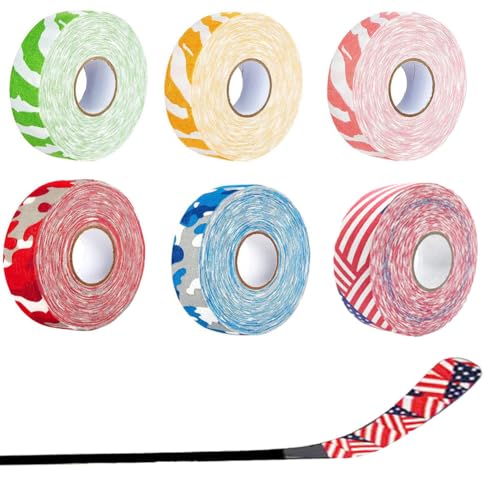 SONGMIKY Hockey Tape for Ice Hockey Stick, 1 Inch x 27 Yards, Waterproof Non-Slip, 6 Rolls