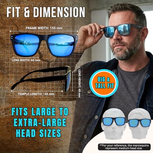 Image of proSPORT Aviator Big & Tall Sunglass Mens Oversize Extra Large & Wide Fit Polarized Available