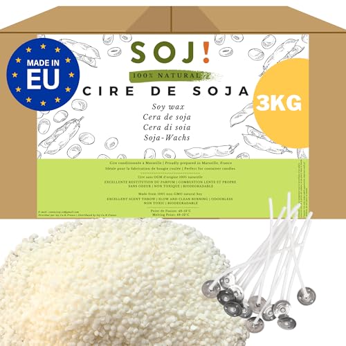 Cire de soja pour bougie soj! de qualité supérieure 3KG - 2