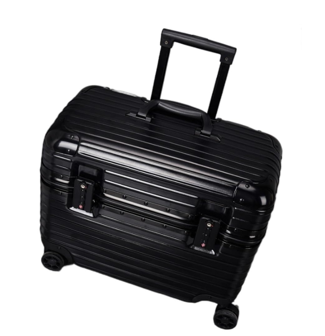 Walizka Podróżna Walizka PC+ABS Wytrzymała twarda walizka z podwójnymi kółkami obrotowymi, kosmetyczna walizka Bagaż Podręczny(Black,20in)
