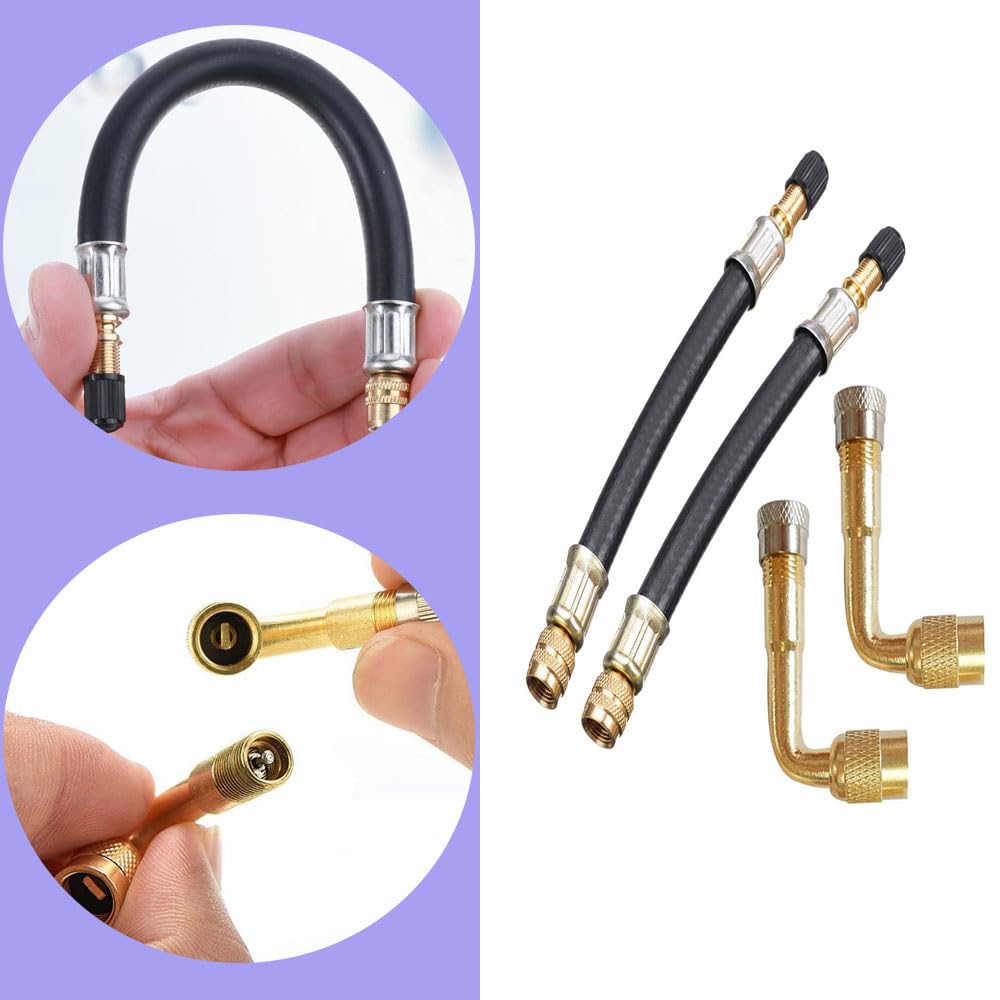 Estensione valvola automatica, 2 pezzi di prolunga valvola a 90 gradi, 2 pezzi di estensione valvola da 210 mm, prolunga valvola adattatore, per auto, moto, bicicletta, scooter