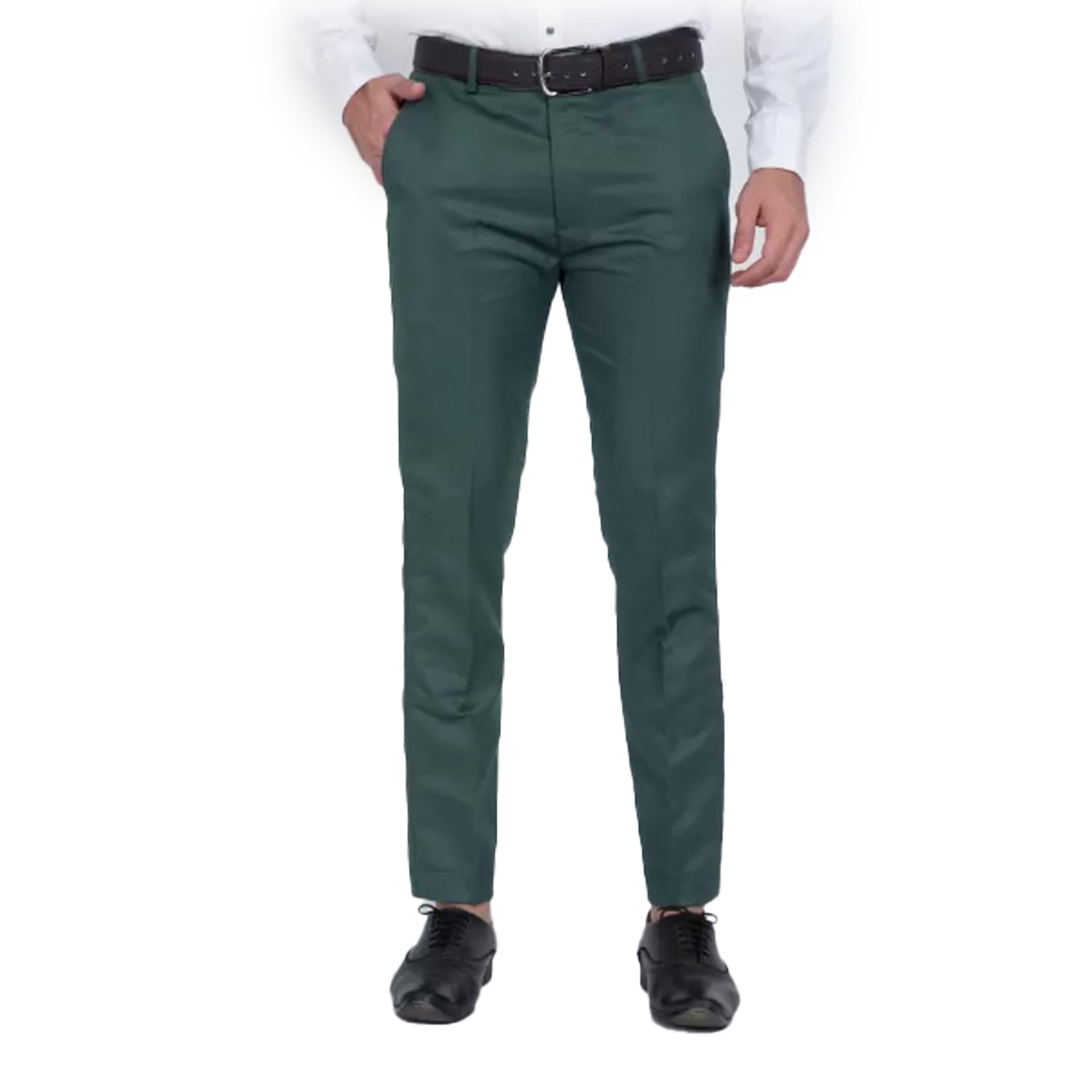 Men’s Green Slim Fit Formal Trouser | Stretchable Casual Office Wear Pant for Men | Premium Stylish Tapered Fit Trousers | Comfortable Business Pants-picture-18