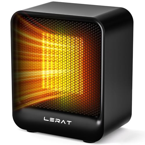 Lerat Electric Space Heater, Small Heater for Indoor Use, 500W PTC Fast Heating Portable Heaters,...