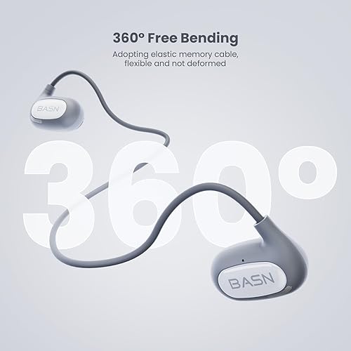 Miniatura 6 de BASN AirS1 - Auriculares de conducción de aire, auriculares inalámbricos de sonido HiFi con controlador de 0.638 in, auriculares deportivos con