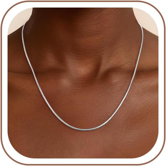 Cadena de plata de ley S925 para mujer, collar de cadena de serpiente de plata de ley de 1,5 mm, collares gruesos y resistentes que no destiñen, joyería para mujeres de 16/18/20/22 pulgadas