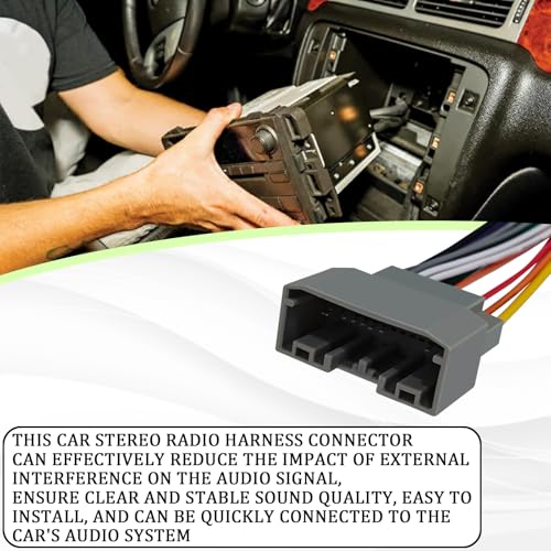 QKYS 3PCS Car Radio Stereo Wiring Harness Kit, Radio Wiring Harness Adapter Connector, Car Audio DVD Modified Power Speaker Cable with Antenna Adapter Connector (Multicolored) - Thumbnail 3