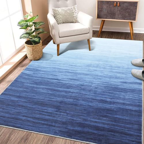 GarveeHome Modern Ombre Washable Rug 4x6 Rug for Living Room Contemporary Abstract Non-Slip Area Rugs for Bedroom Low Pile Non-Shedding Soft Throw Rug