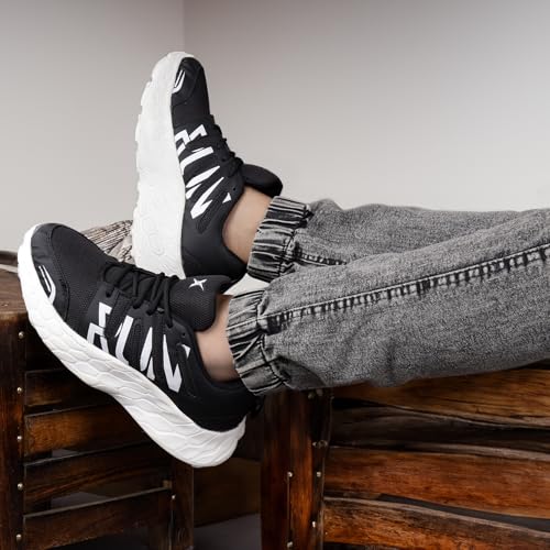 Image of Kraasa Men's Lace Up Running Shoes Comfortable Ultra Light Breathable Non Slip Walking Shoes Casual Fashion Sneakers