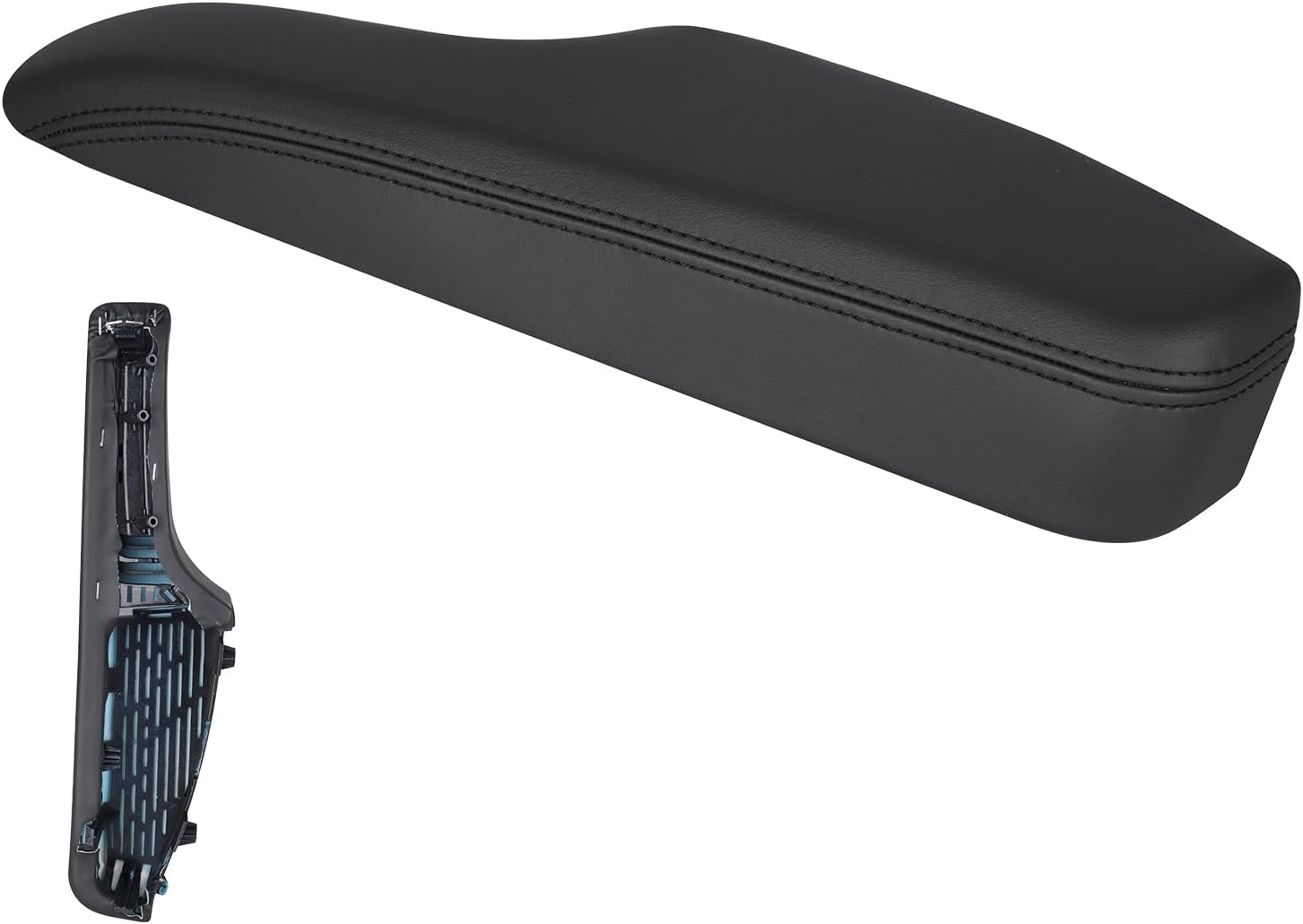 Youxmoto Right Passenger Side Armrest Front Door Trim, 2011-2023 for Chrysler 300; for Dodge Charger 11-23, Black PU Leather Inner Door Armrest, Replaces 1WK36YSAAB