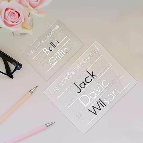 Miniatura 4 de Rastreador de nombres acrílicos  Tablero de borrado en seco reutilizable con nombre personalizado  Suministros de aprendizaje preescolar para