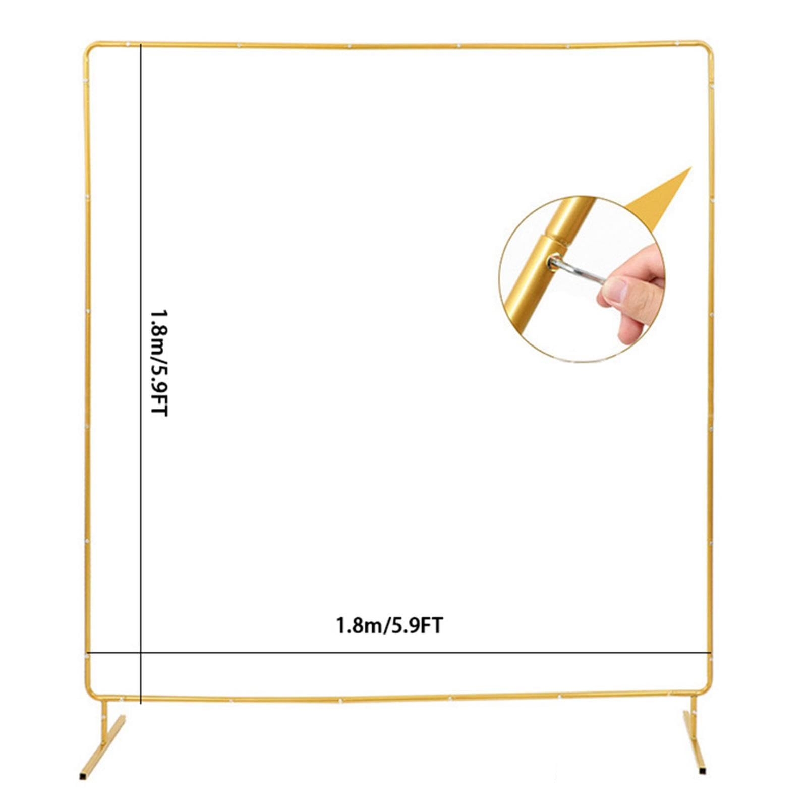 Qianly Arco Nuziale in Ferro Quadrato da Riutilizzare Supporto per Palloncini con Base Stabile Facile da Montare Ornamento per Decorazioni Adatto a Feste di, 180x180 Cm