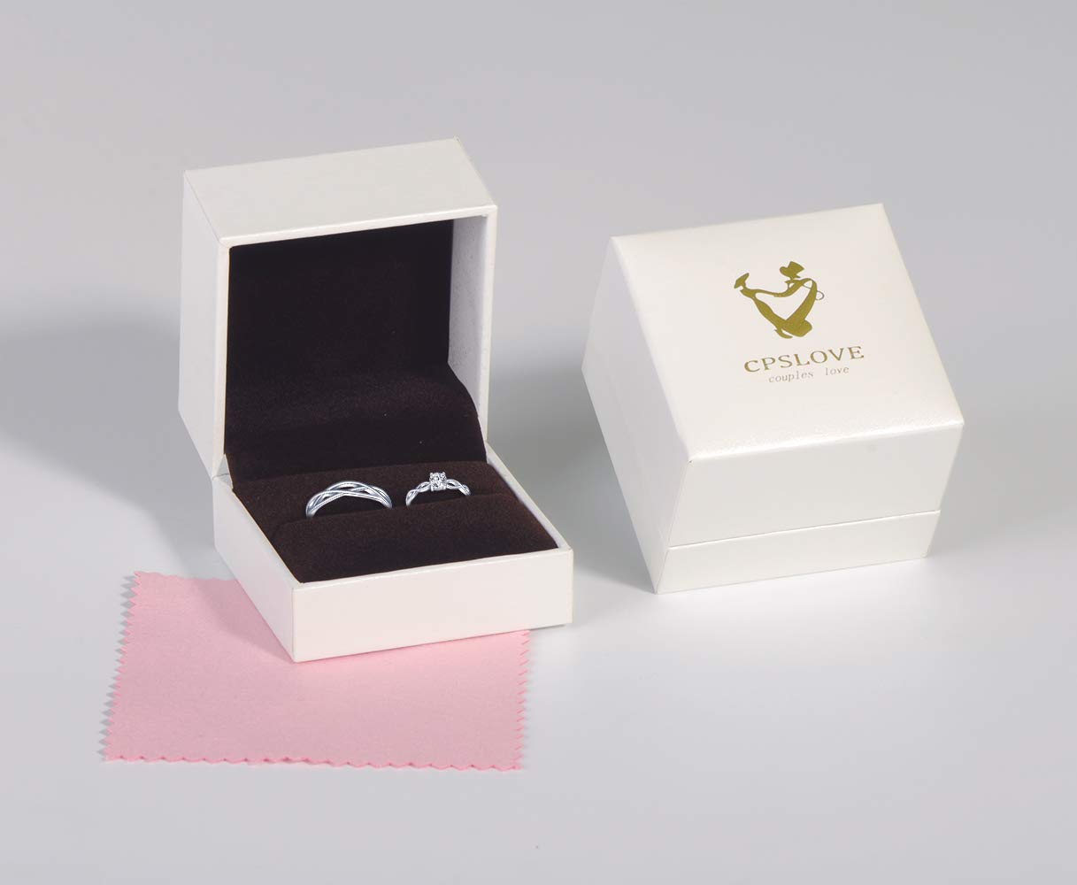 Bague de couple pour homme et femme en argent 925, Anneaux de mariage en diamant fleur, la taille réglable, Cadeau de Noël de Saint-Valentin de mariage