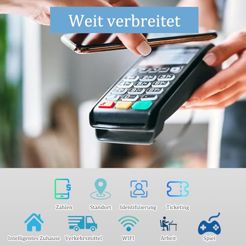 Ebksqs 70 Stück NFC Tag Sticker, NTAG215 NFC Chip Aufkleber 25mm – Programmierbar, Wiederbeschreibbar für iPhone, Android & Smart Home Gadgets