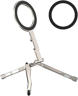 マグネット式 スマートフォン 三脚 | 折り畳み可能 携帯用 スマートフォン ホルダー | 磁石式携帯電話ホルダー三脚,旅行 デスク ビデオ録画 撮影 ブログ ワークアウト ジム 自宅 カメラ 男性 女性 用