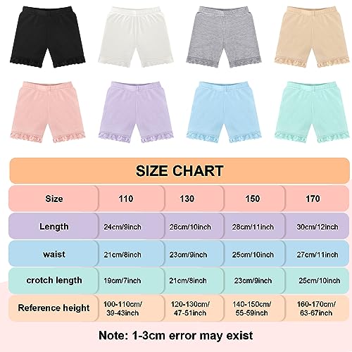 Boyiee 8 Pack Girls Shorts Toddler Bike Dance Gymnastics Yoga Safety Active Under Dress Shorts2