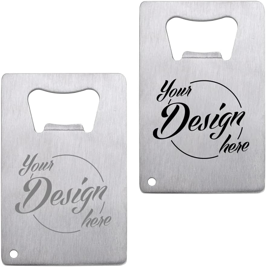 TOPTIE Custom 12 PCS Credit Card Bottle Opener, Laser Engrave Stainless Steel Beer Openers, Fit in Wallet