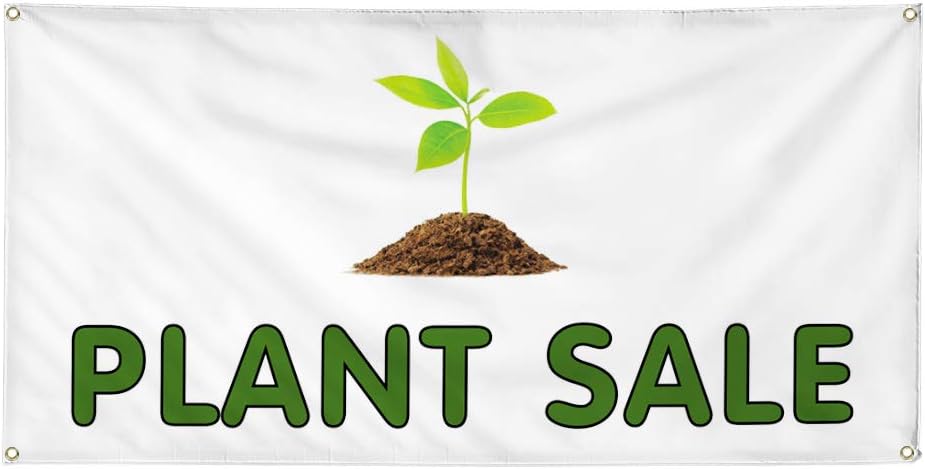 Vinyl Banner Multiple Sizes Plant Sale C Outdoor Advertising Printing Business Outdoor Weatherproof Industrial Yard Signs 4 Grommets 16x40Inches