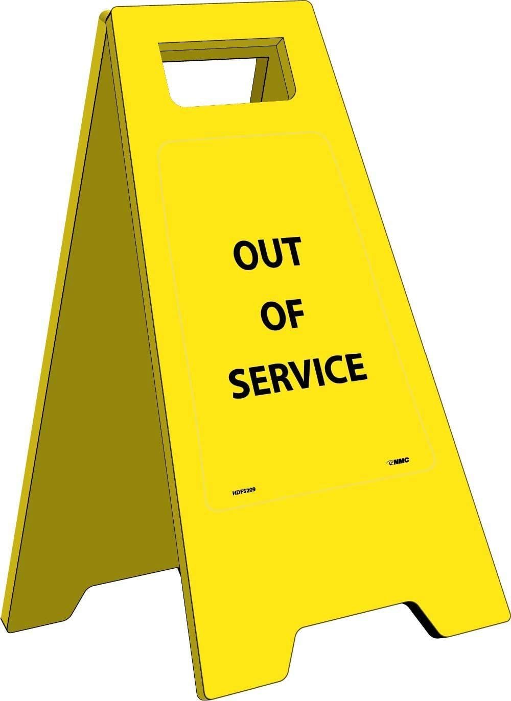 National Marker HDFS209 "Out of Service" Heavy Duty Floor Sign, 24.63" x 10.75"