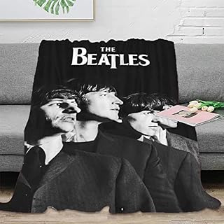 The Beatles Couvertures en Flanelle Groupe de Rock Couverture en Polaire Couverture en Peluche Douce Chaude Moelleuse… - Les Beatles, Paul McCartney, John Lennon, RIngo Starr, George Harrison