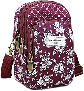 LassZone Women Girls Cotton Small Crossbody Handbags Cell Phone Purse Wallet Multi-pockets Pouch Shoulder Bags