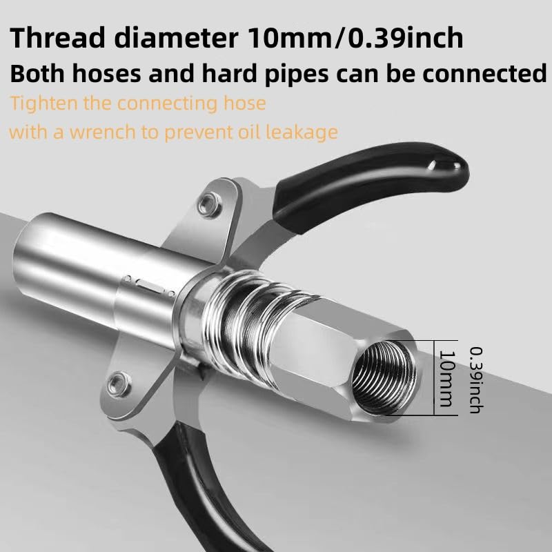 Image of Upgraded Version Double Handle Gear Oil Nozzle with 30cm Hose Grease Gun,Quick Release Grease Coupler,Double Handle Locking Pliers Type Gear Oil Nozzle.