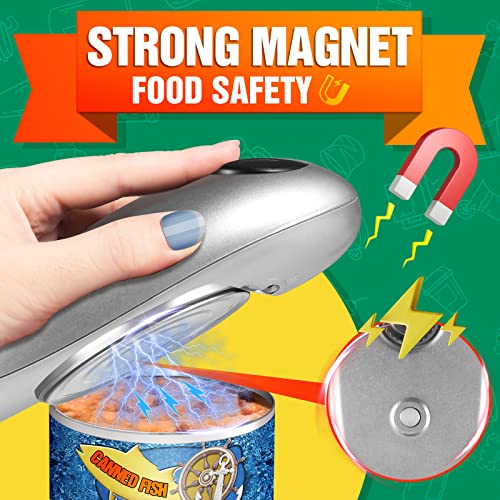 No Sharp Edges Electric Can Opener Automatic Opens Most Of Cans,One Touch Switch With Ergonomic Design,Electric For Kitchen,Best Kitchen Gadget,Arthritis And Seniors,Sliver #TOP2